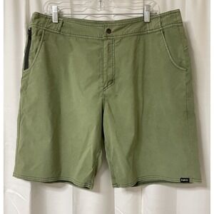 NRS Mens Shorts Outdoor Hiking Green Cotton Stretch 36